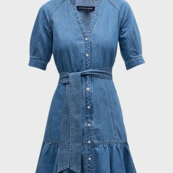 Veronica Beard Indigo Denim Midi Dress NWOT - Picture 1 of 5